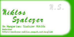miklos szalczer business card